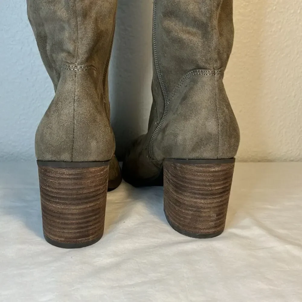 NWOT BP Luke Over-the-Knee Boot (Women) brown boots block heel chunky heel‎